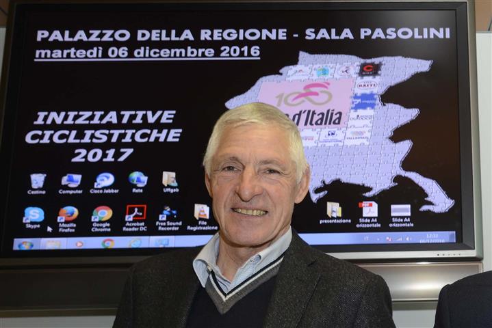 Francesco Moser alla presentazione delle iniziative ciclistiche per il 2017 in Friuli Venezia Giulia - Udine 06/12/2016