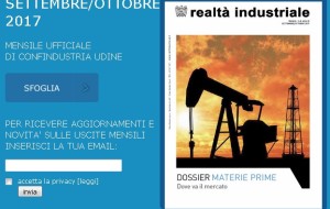 REALTA’ IDUSTRIALE ONLINE : FOCUS SUL COSTO DELLE MATERIE PRIME
